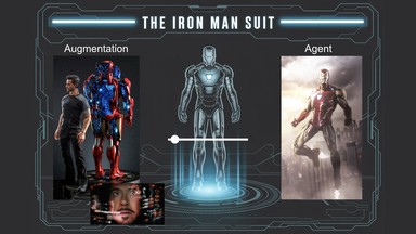 The Iron Man suit; taking the slider from left to right